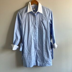 Outerknown baby blue poplin long sleeve shortalls jumpsuit size XS NWT oversized